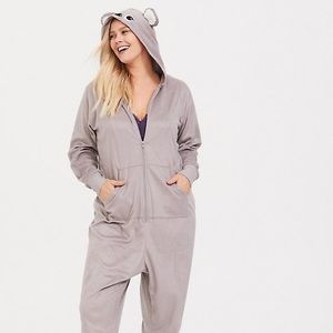 Torrid 5/6 microfleece koala onesie pajamas
